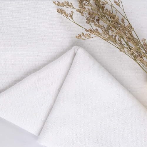Linen Needlework Fabric, White Cloth for Decoration 59In x 19In - color: White Color