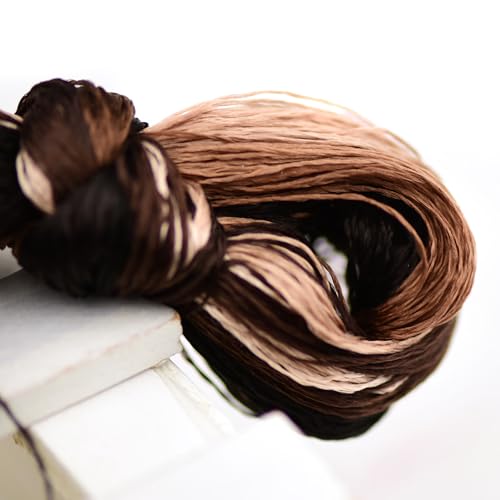 Natural Silk Thread – 10 Coffee Tones, 110m Each, Handmade Silk Embroidery Floss for Hand Embroidery, Cross-Stitch, and Fine Needlework Projects（06） - color: 06