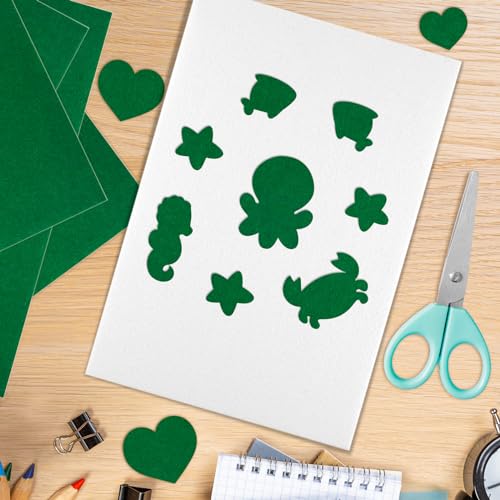 10PCS Green Self Adhesive Felt Fabric Sheets Sticky Felt Sheets for Craft Supplies Art Home Making（8.3" x 11.8"/20 x 30cm） - color: Green