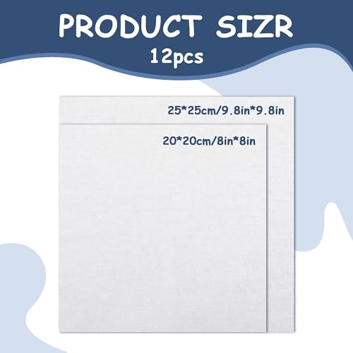 12pcs White Cotton Fabric Squares, Embroidery Fabric Squares, Solid Color Embroidery Cloth for DIY Crafts