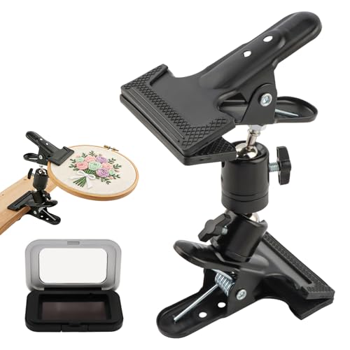 Portable Embroidery Hoop Stand Holder, 360° Adjustable Rotating Desktop Stand, Hands-Free and Space-Saving for Embroidery and Craft Projects