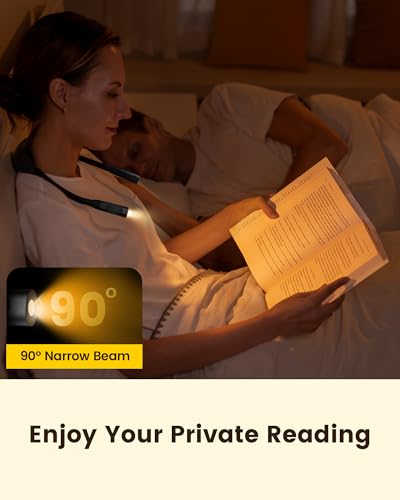 Glocusent Neck Book Light, Rechargeable Neck Lights for Crafts Reading - color: Black
