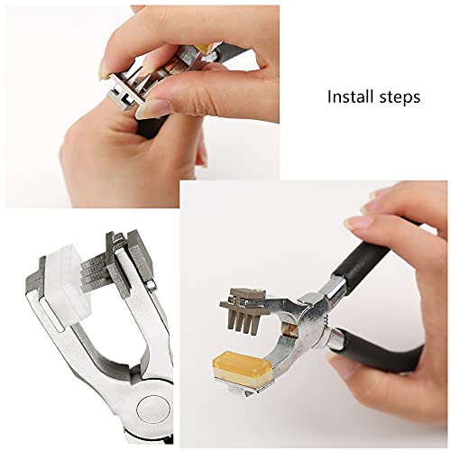 BUTUZE Leather Hole Punch,4mm Silent Leather Hand Pliers, Stitch Chisel - color: Black