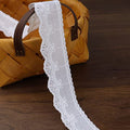 Cotton Lace Trim 7 Yards White Eyelet Lace Ribbon Bowknot Embroidery Scalloped Lace for Sewing Crafts, Dress, Dolls/Pets Clothes (1.5inch) - color: White 1.5inch