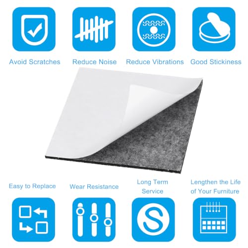 PATIKIL 4x4 Inch Lamp Base Felt, 6Pack 3mm Thickness Square Felt Furniture Pad Soft Adhesive Non-Slip Anti-Scratch Backed Felt for Lamp Furniture DIY Craft, Grey - color: Grey, size: 4x4 Inch