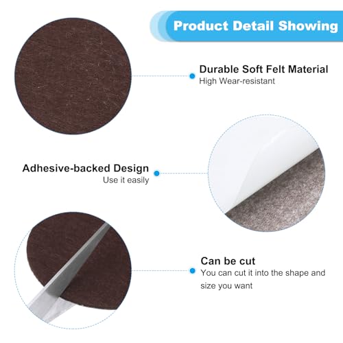 PATIKIL 5.5 Inch Diameter Lamp Base Felt, 20Pack 2mm Thickness Round Soft Adhesive Non-Slip Anti-Scratch Backed Felt for Lamp Furniture DIY Craft, Coffee - color: Coffee, size: 5.5 Inch