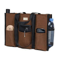 TOPDesign Utility Water Resistant Tote Bag with 13 Pockets, Zipper Closure - color: Brown, size: Large