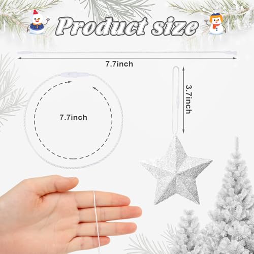 FEBSNOW 500Pcs Christmas Ornament Hangers, White Hanging String with Snap - color: White