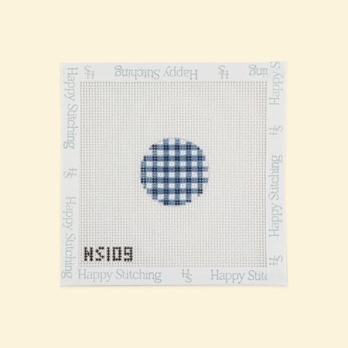 Plaid Circle Key Fob Needlepoint Kit - Happy Stitching All-in-One, Self-Finishing Needlepoint Kit