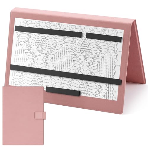 Flutesan 1 Pcs Knitting Pattern Holder, Folded Size 6.1 x 9 Inch, Pink - color: Pink, size: Folded Size 6.1 x 9 Inch