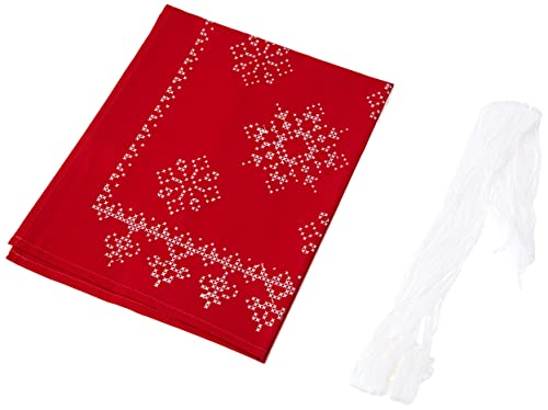 Vervaco Embroidery Christmas Embroidery Kits Cross Stitch Table Runner DIY Set, Tablecloth to Embroider with Image on Cotton and Embroidery Thread, 12 x 42 Inches, Festive Red - color: multicolor, size: 2 cm x 30 cm x 20 cm