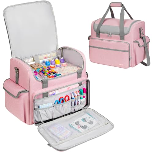 Craft Bag for Scrapbook Supplies, Large Scrapbook Storage Bag for Art Tools - color: Pink, size: Without Trolley