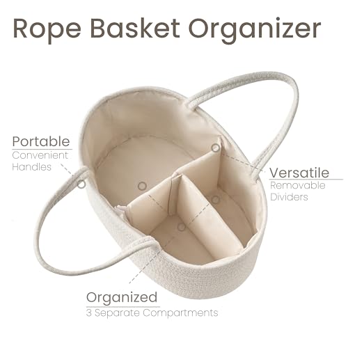 Diaper Caddy Organizer, Gift Basket for Baby Shower, Newborn Essentials - color: Off White, size: Large