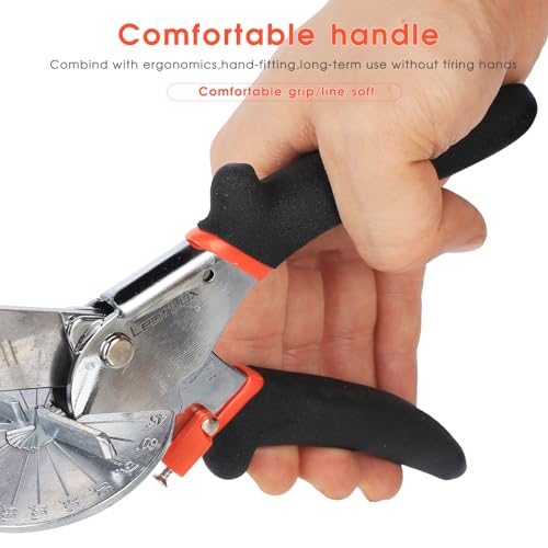 LeafLux Miter Shears for Wood Trim, Adjustable 45 to 135 Degree Handheld Tool, Multi Angle, Multifunctional Trunking Shears for Moulding, Mitre Cutting, Quarter Round, Includes 2 Blades | LFXP3101S - size: 3101S with 2 blades