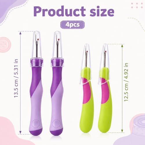 4 PCS Seam Ripper Stitch Remover Tool Embroidery Supplies 2 Sizes