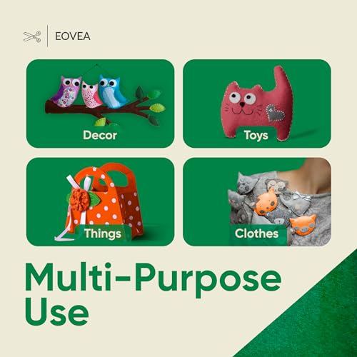 EOVEA - Acrylic Felt Fabric by The Yard - Soft and Durable 72" Wide & 1.6mm Thick Felt Sheets for DIY Crafts, Sewing, Upholstery, Cushion, Padding, Costumes(Hunter Green, 1 Yard) - color: Hunter Green, size: 1 Yard