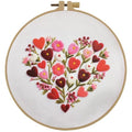 Esffaci Embroidery Starter Kit for Adult Beginner with Love Heart Flowers Pattern Hand Embroidery Set with Cloth Hoop Needle Threader Floss and Instruction - color: Heart