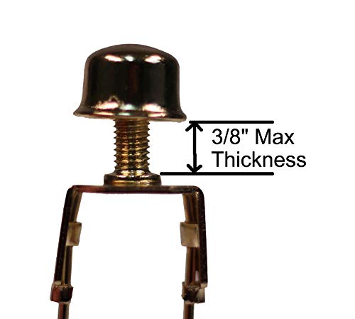 Creative Hobbies® Lamp Shade Light Bulb Clip Adapter Clip on with Shade Attaching Finial Top, Gold Color | 2 Pack - color: Gold