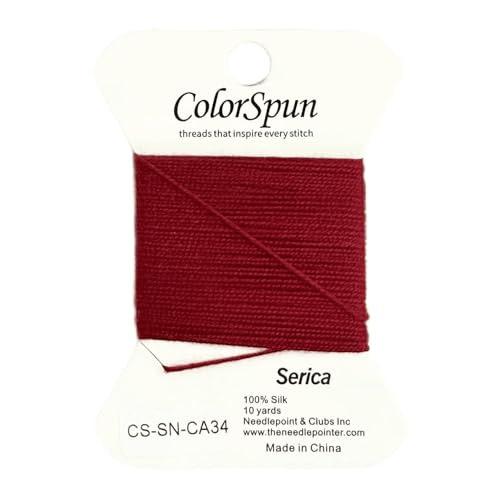 3-Strand Silk Needlepoint Thread, 10 Yard Smooth & Lustrous Silk Thread for Needlepoint, Hand Embroidery, Sewing & DIY Needlework to Family and Friends(Burgundy red) - color: Burgundy red