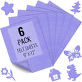IONTACH 9" X 12" Soft Felt Sheets 1.6mm Thick (6 Packs, Lavender) - color: Lavender