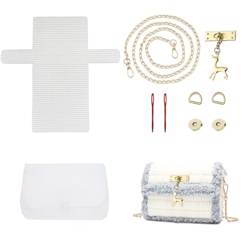 SXYYDSG 1 Set Blank Needlepoint Canvas Sheets, Hand- Knit Woven Bag Making Tool, DIY Plastic Mesh Canvas Sheet Knitting Kit for Handmade Yarn Knit Crochet Projects and DIY Sewing Bag