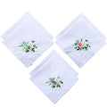 6 Pack of Ladies Embroidery Cotton Handkerchiefs Lace Wedding Hankies - color: Floral