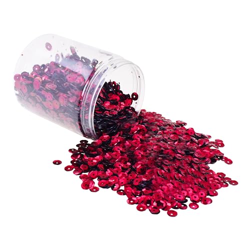 Mandala Crafts 6mm Cup Round Burgundy Sequins for Sewing Embroidery - color: Burgundy, size: 6mm Cup Sequins