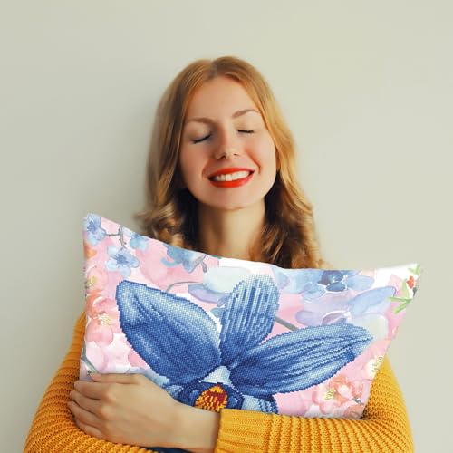 DIAMOND DOTZ Sparkle Garden Blue Pillow Diamond Art Painting for Adults - color: Sparkle Garden Blue