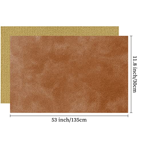 Brown Soft Faux Suede Fabric 30x135cm Synthetic Faux Leather Frosted Leatherette for Home Chair Furniture DIY Accessories - color: Brown