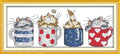 Funcrostitch Counted Cross Stitch Kits for Beginners,14ct Unprinted Pattern Embroidery Kit Dmc Cotton Threads Needleworks for Adults-Cats Hide in The Cups 11.4"×5.1" - color: 01.14CT Counted Kit,Cats hide in the cups 11.4"×5.1"