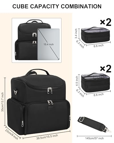 Relavel Tattoo Travel Case with 4 Inner Removable Pouches, Black - color: Black, size: Medium