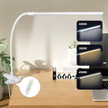 Clip on Desk Lamp, Flexible Arm, 14'' Light‑Bar Dimming Task Light, White
