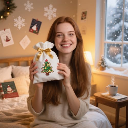 GLOBLELAND 4 Sheets Christmas Colorful Water Soluble Embroidery Pattern - color: Christmas Cartoon