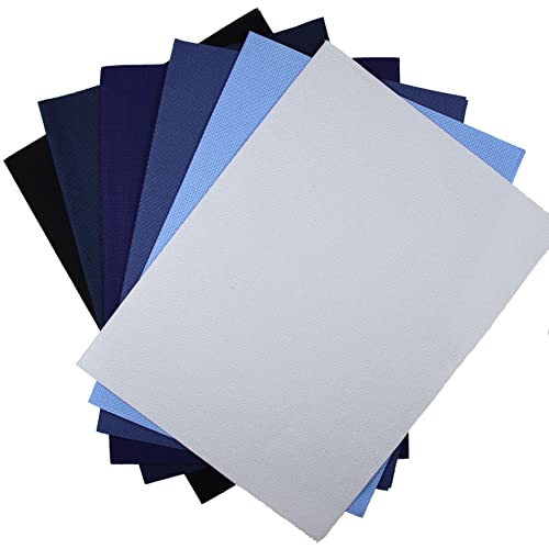 KCS 6 pc of 12" x 18" (30cmx45cm) Counted Cotton Aida Cloth Cross Stitch Fabric (14CT-L) - color: 14ct-l