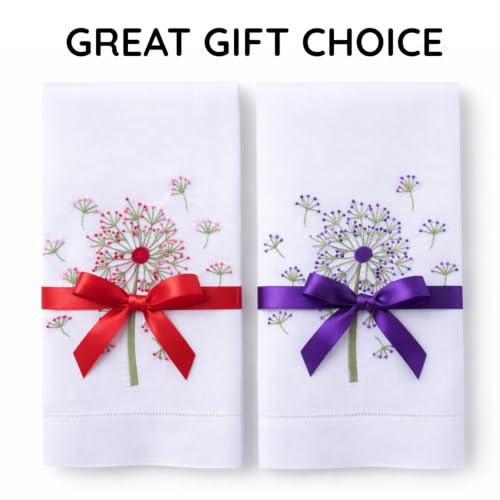 Bathroom Hand Towels Set of 2, Pink Purple Dandelion - color: 1153 - Pink Purple Dandelion