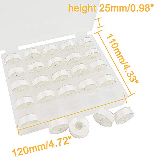 New brothread 25pcs Type L SA155 Prewound Bobbin Thread -White - color: 25pcs 90wt White