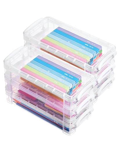 Mr. Pen- Plastic Pencil Case Box, 6 Pack, Large Crayon Marker Pen Organizer - color: Clear, size: 6 Pack