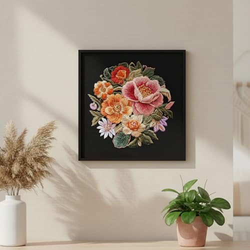 ARTopet 3Pcs Embroidery Kit for Beginners Cross Stitch Kits Needlepoint Set Colorful Flowers Patterns Embroidery Thread Kit for Craft Lover Hand Stitch with Hoop Threads Fabric - color: 3Pcs