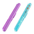 Insulin Travel Case for Syringes & Pens, Diabetic Syringe Holder Organizer - color: Light Blue Transparent+Solid Purple