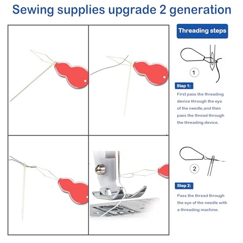 9 Pcs/3 Sizes Large-Eye Blunt Needles, Double Flexible Tape Measure, Steel Yarn Needle with Needle Threader, Tapestry Needle for Sewing Crochet Knitting Embroidery(Silver 2.08in/2.36in/2.76in) - size: 3 sizes/9+1 pcs