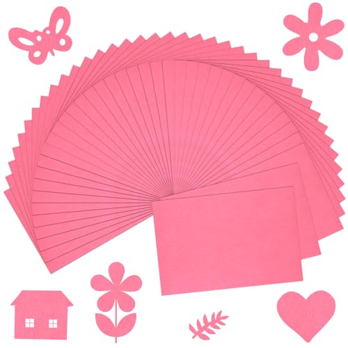 20 Pcs Pink Felt Fabric Sheet 8" x 12" Assorted Color Felt Fabric Sheets for Crafts DIY Handcraft Sewing Squares Patchwork Nonwoven - color: Pink