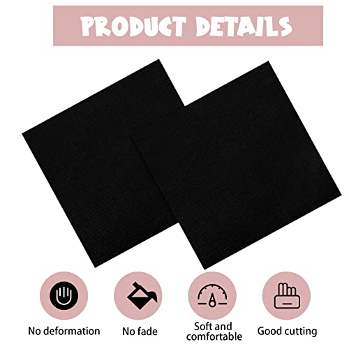 Mixweer 300 Pcs 4 x 4 Inches Cotton Fabric Squares Precut Quilting Fabric Bundles Solid Colors Quilt Material for DIY Craft Sewing Embroidery(Black) - color: Black