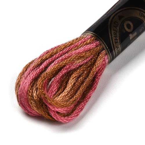 10 Skeins Light Coral 0.5mm 6-Ply Polyester Embroidery Floss Cross Stitch Threads Segment Dyed Gradient for DIY Craft Hand Sewing Knitting DIY Crafts Jewelry Making 8.75 Yards(8m)/Skein - color: Light Coral