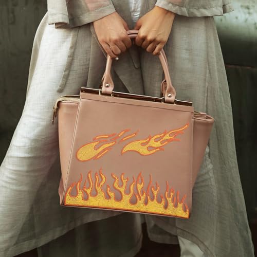 5 Pcs Flames Fire Rhinestone Iron on Hotfix Transfer Decal, Bling DIY Patch Clothing Repair Applique T-Shirt Vest Shoes Hat Jacket Decor Clothing DIY Accessories - style: Flames Fire