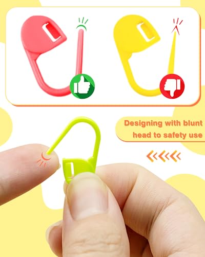 FIVEIZERO 300pcs Stitch Markers for Crocheting & 6pcs Blunt Sewing Needles