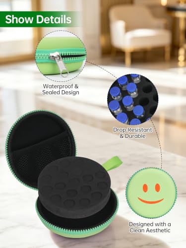 19-Slot Peptide Case for Fridge ＆Travel, Peptide Storage Case for 3ML Vials - color: Green