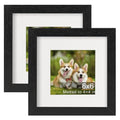 TOFOREVO 6x6 Picture Frames with 4x4 Mat Set of 2, Black - color: Black Wood Grain, size: 6x6