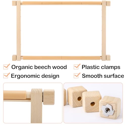 CroBlissful Cross Stitch Scroll Frame with Plastic Clamps for Needlepoint