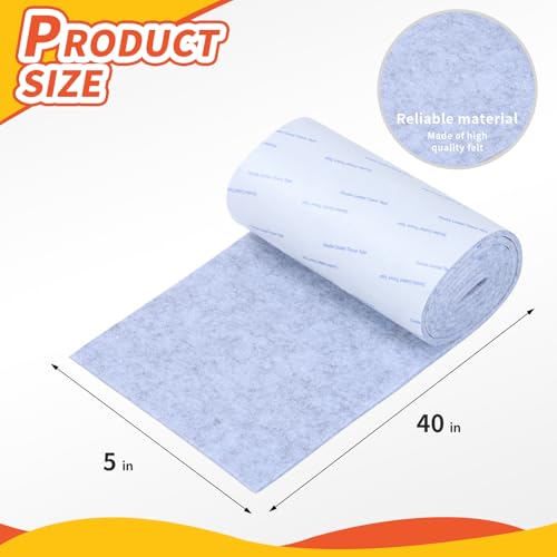Felt Furniture Pads, 40 x 5 x 0.12 Inch Felt Strips - color: Grey, size: 5" x 40" (1 Pack)
