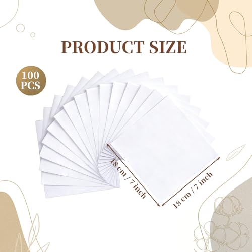 100 Pcs7x7 Inches Cotton Fabric Squares Precut Quilting Fabric Bundles White Cotton Fabrics Squares for DIY Beginners Sewing Craft - color: White